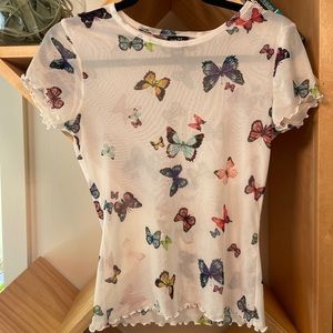Butterfly mesh shirt